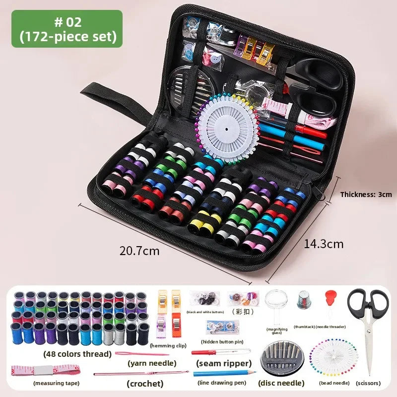 Professional Complete Sewing Kit Set with Threads Needles Scissors Tape Measure for DIY Handcraft Beginner Home Repair