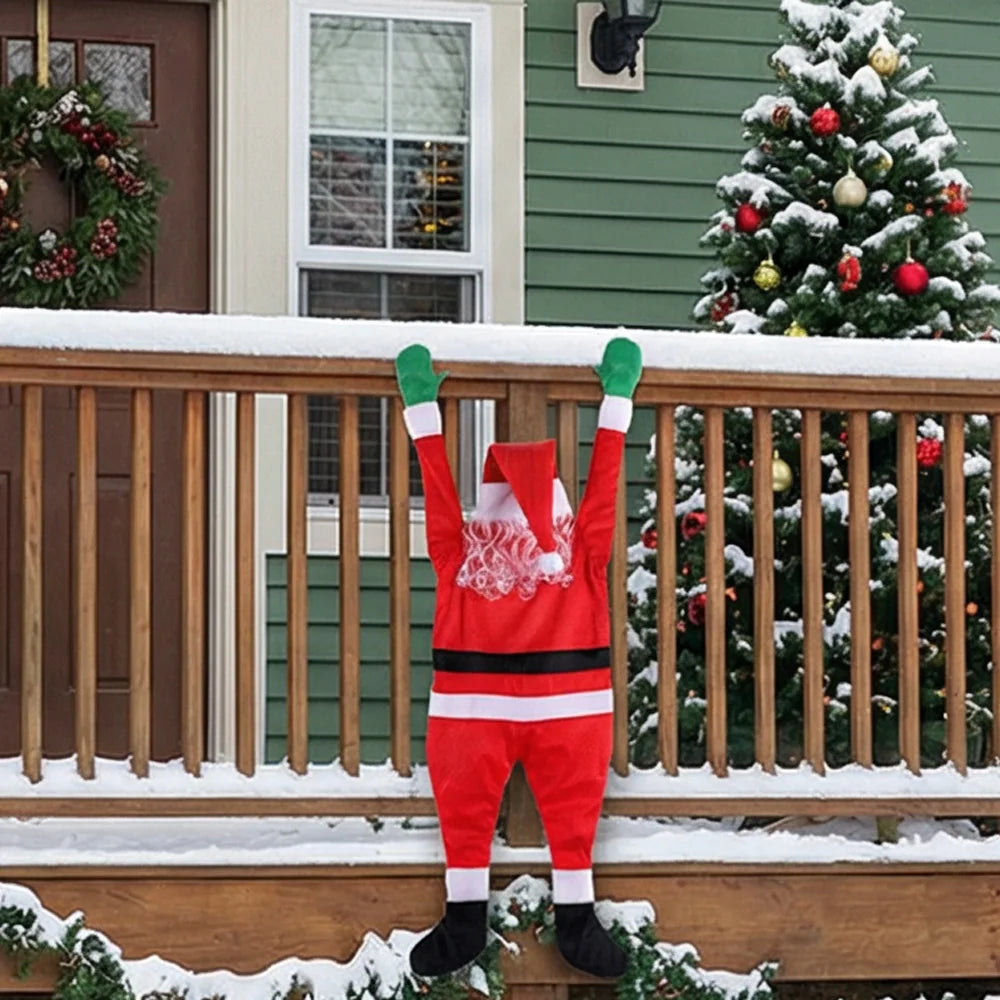 Climbing Santa Claus Plush 108/170cm Hanging Window Balcony Roof Chimney, Outdoor Home Christmas Decoration 2025 Festival Gift