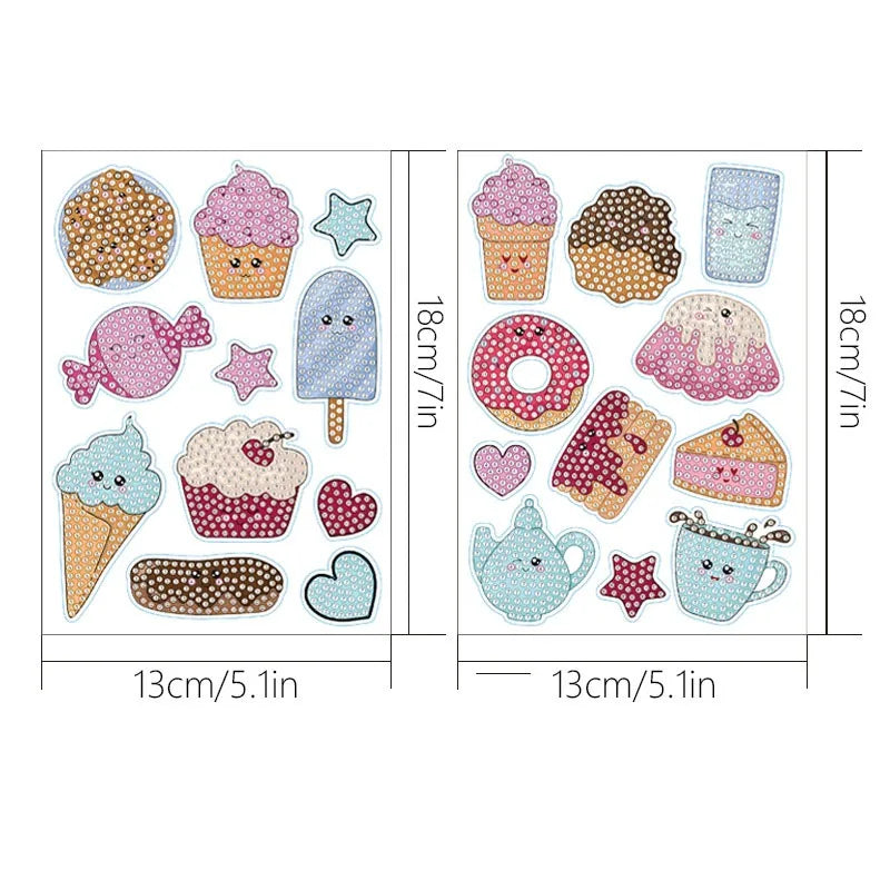 Cartoon Donuts Desserts Diamond Painting Stickers Paint By Number Diamond Embroidery Art Crafts Handmade Kits for Children Kids