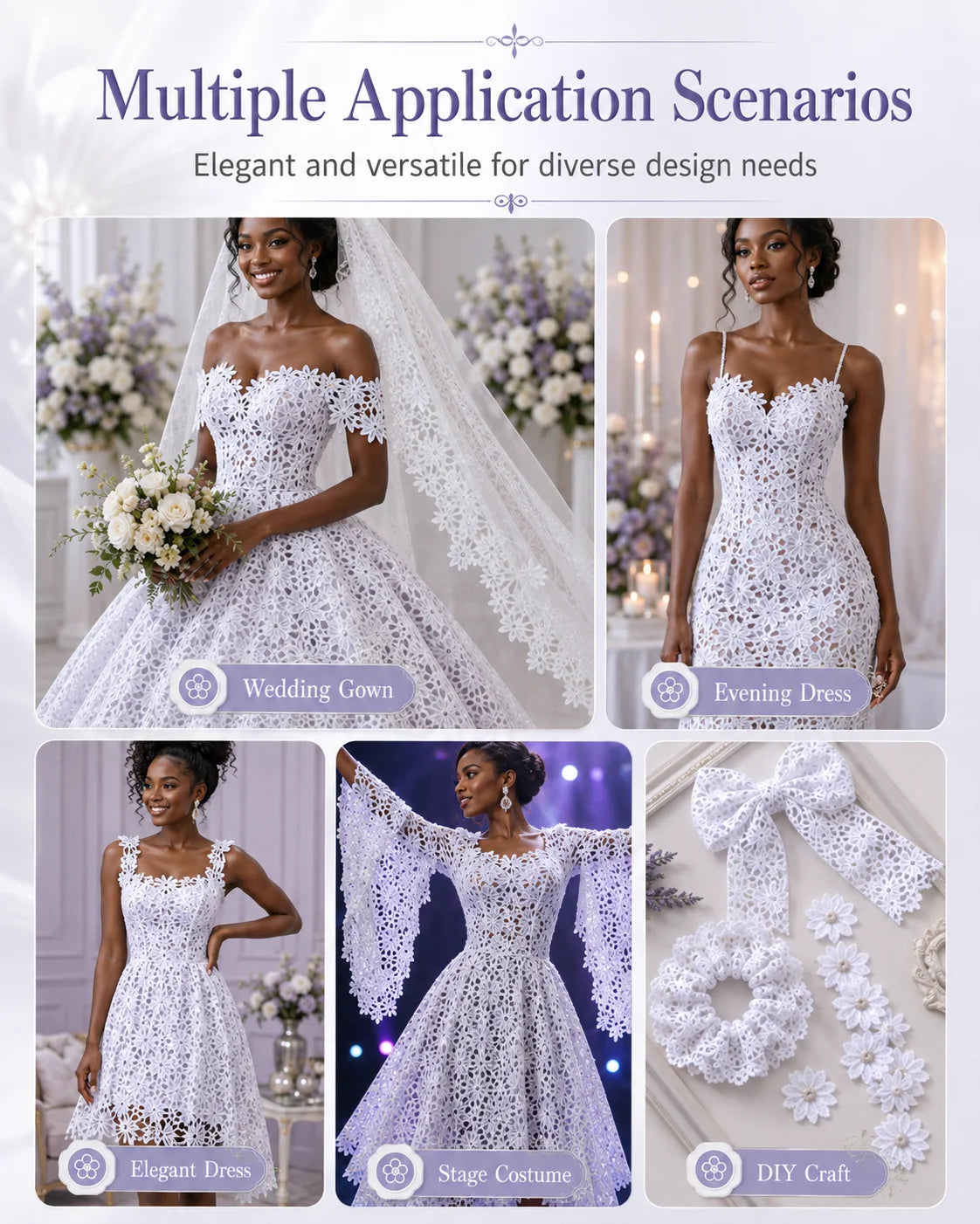 White African Guipure Cord Lace Fabric with Sequins 2025 High Quality Nigerian Guipure Cord Lace for Sewing Wedding Dress F4025