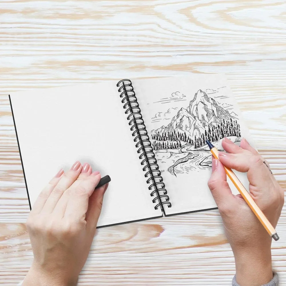 Sketchbook Hardcover – 200GSMVery Thick Paper – Spiral SketchbookSpiral Sketchbook for Painting and Mixed Media – Sketchbook, Art Book