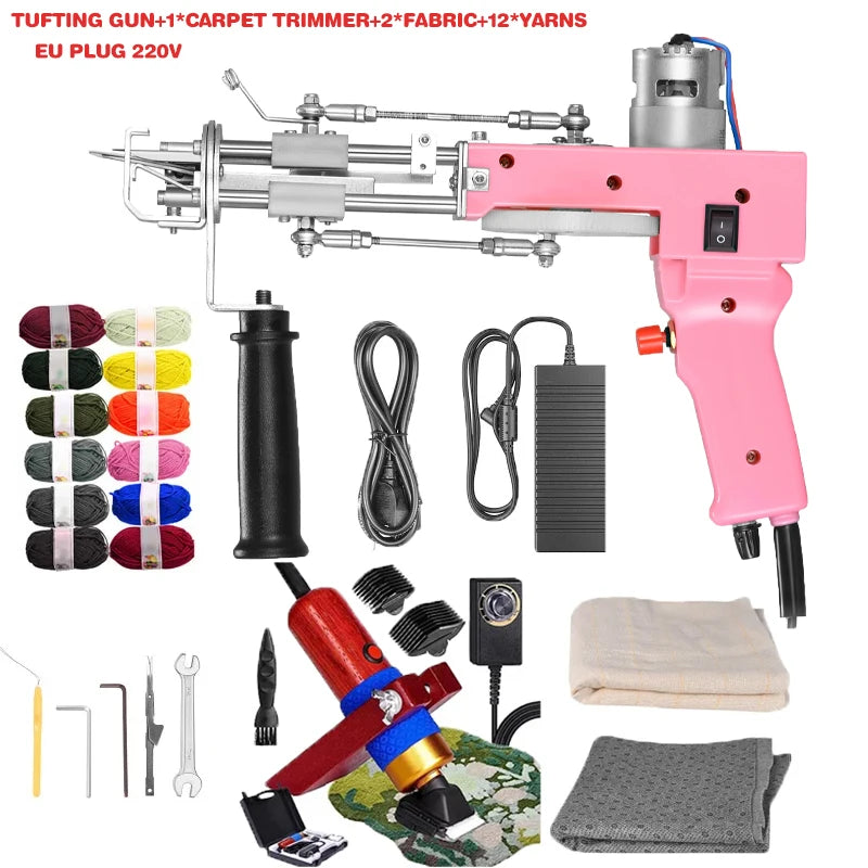 Upgraded Tufting Gun 2 in 1 Cut Loop Pile DIY Tools Electric Carpet tapis Weaving Tufting Gun Weaving Flocking Rug Machine