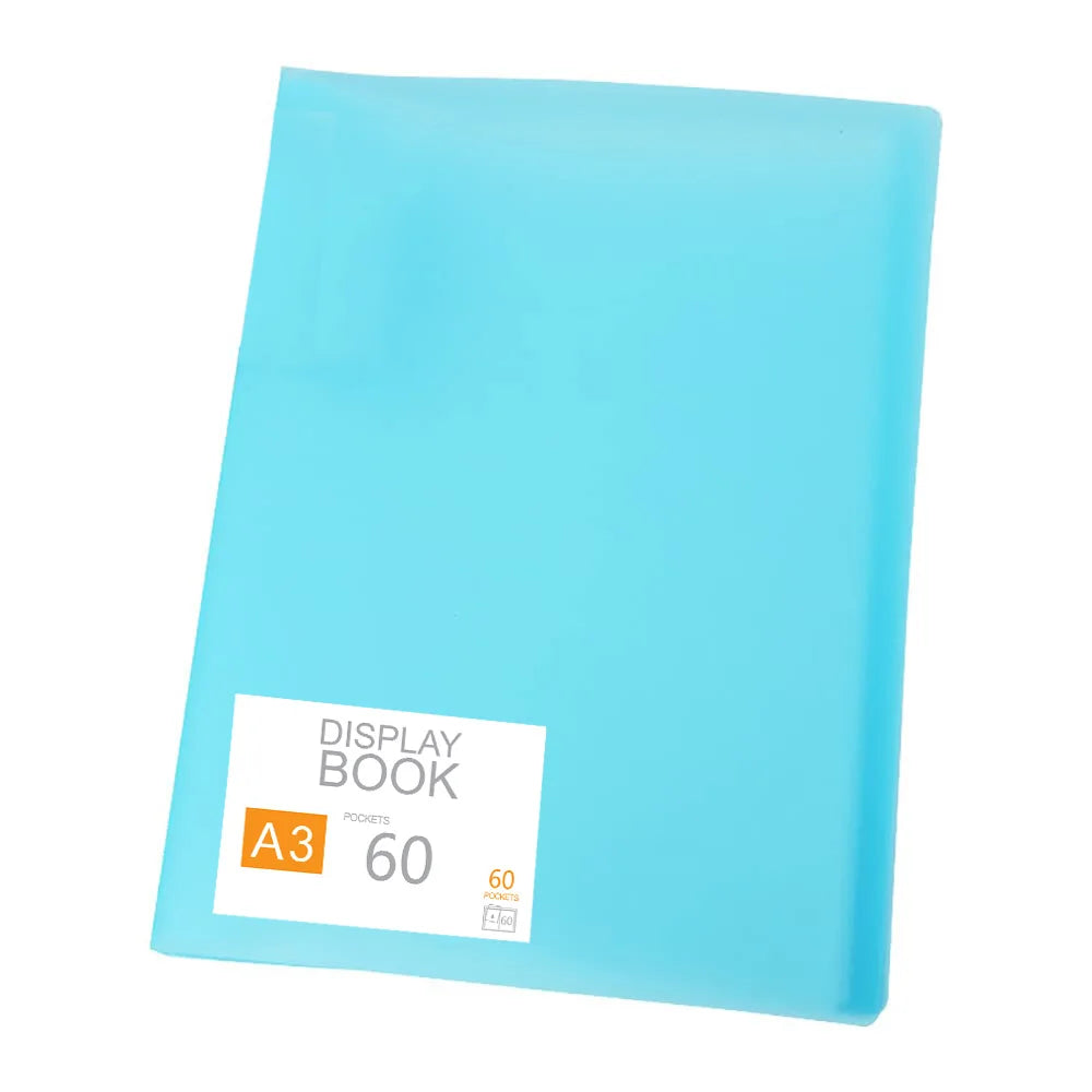 Blue A3 30/60 Pages Diamond Painting Photo Album Storage Book Portfolio Presentation Clear Pockets Large Folder Stationery