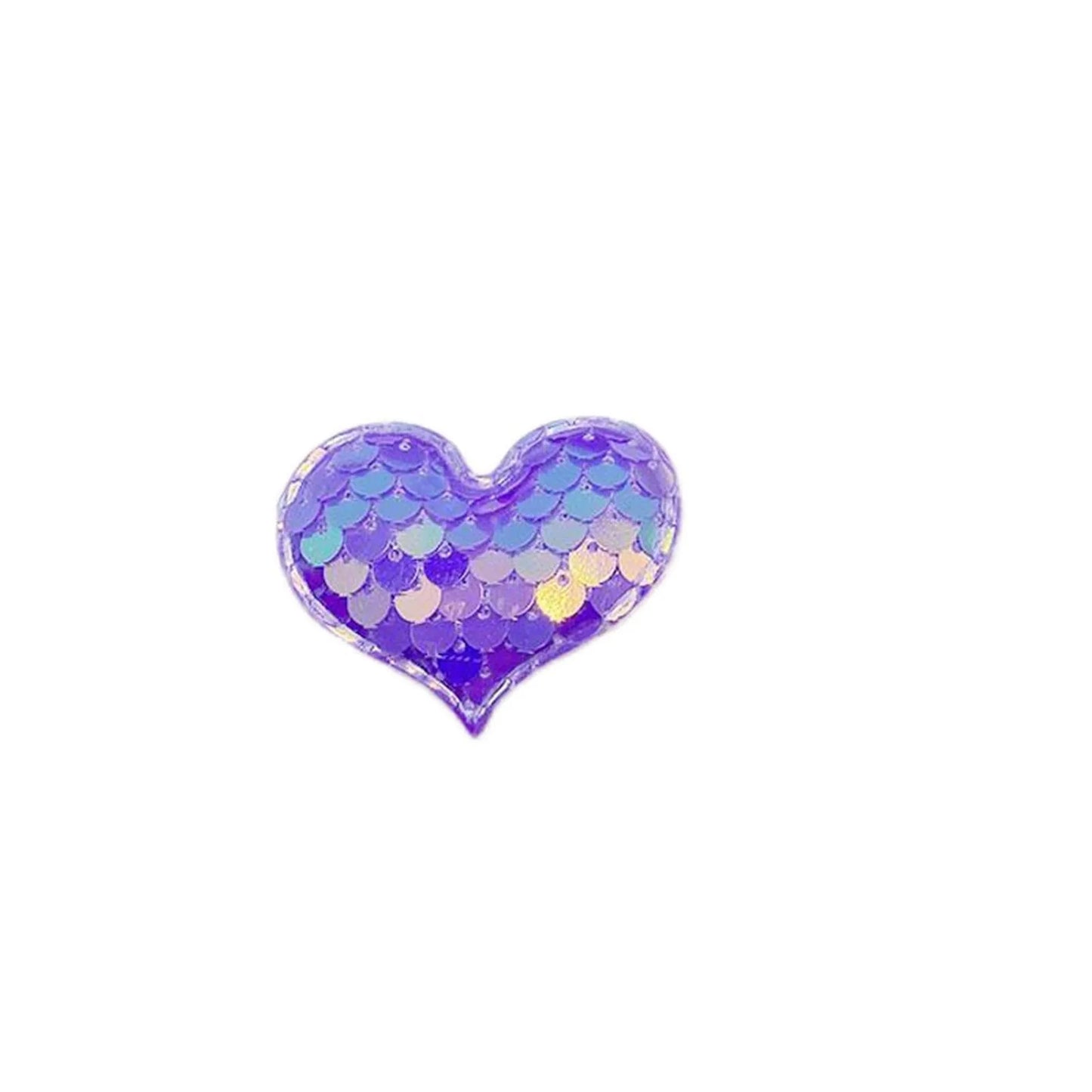 10Pcs  Glitter Seaquins Heart Padded Appliques For DIY Clothes Hat Shoes Sewing Patches Handmade