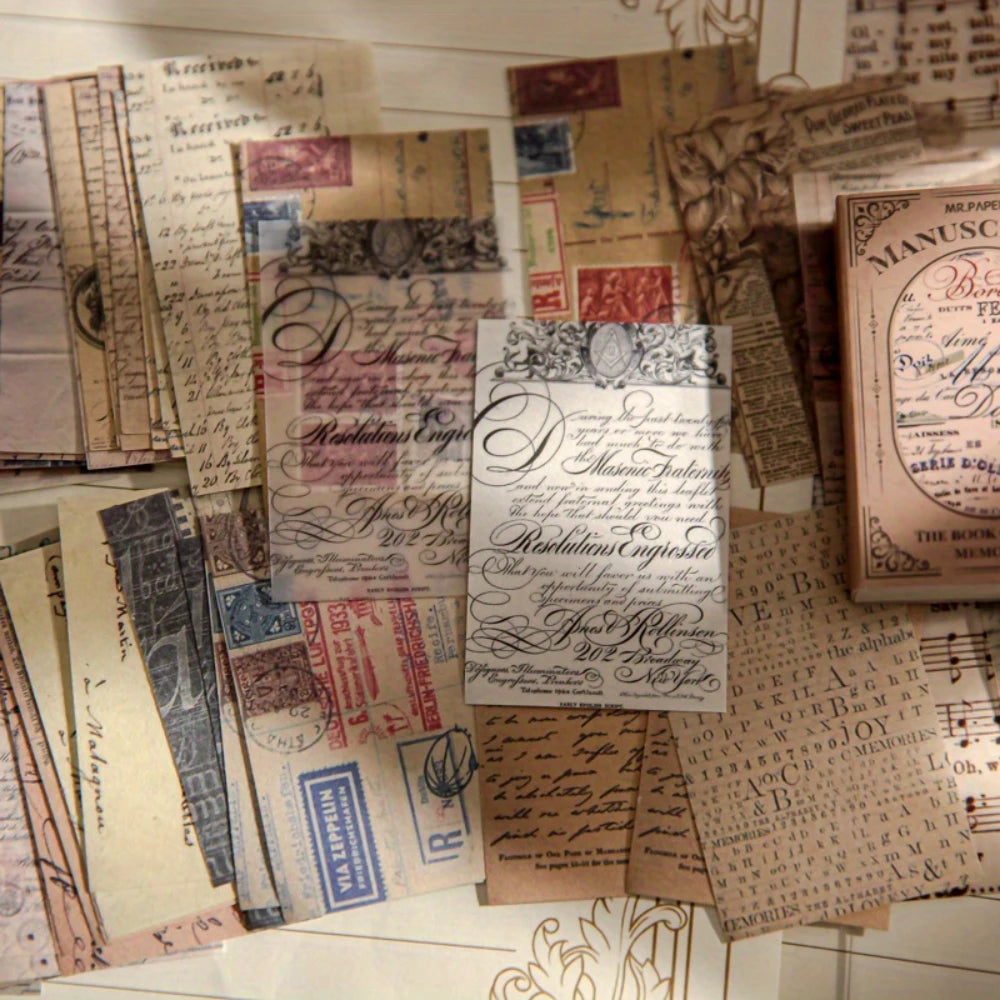 6 models of 600 sheets Vintage, Non Sticky Memo Pad for DIY Crafting