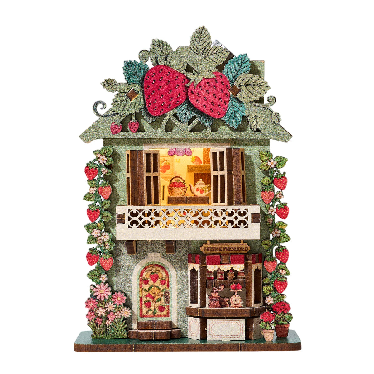 Fridge Magnet DIY Book Nook Kit 3D Puzzle Toy Dollhouse Shop Animal Mini House Furniture Creative Assembly Model Decoration