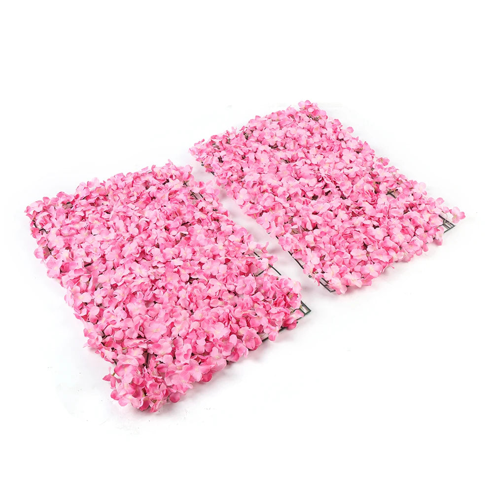 10 PCS Pink Flower Wall Panels Artificial Flower Wall Mat Silk Rose Flower Panels for Flower Wall Decor Party Wedding Bridal