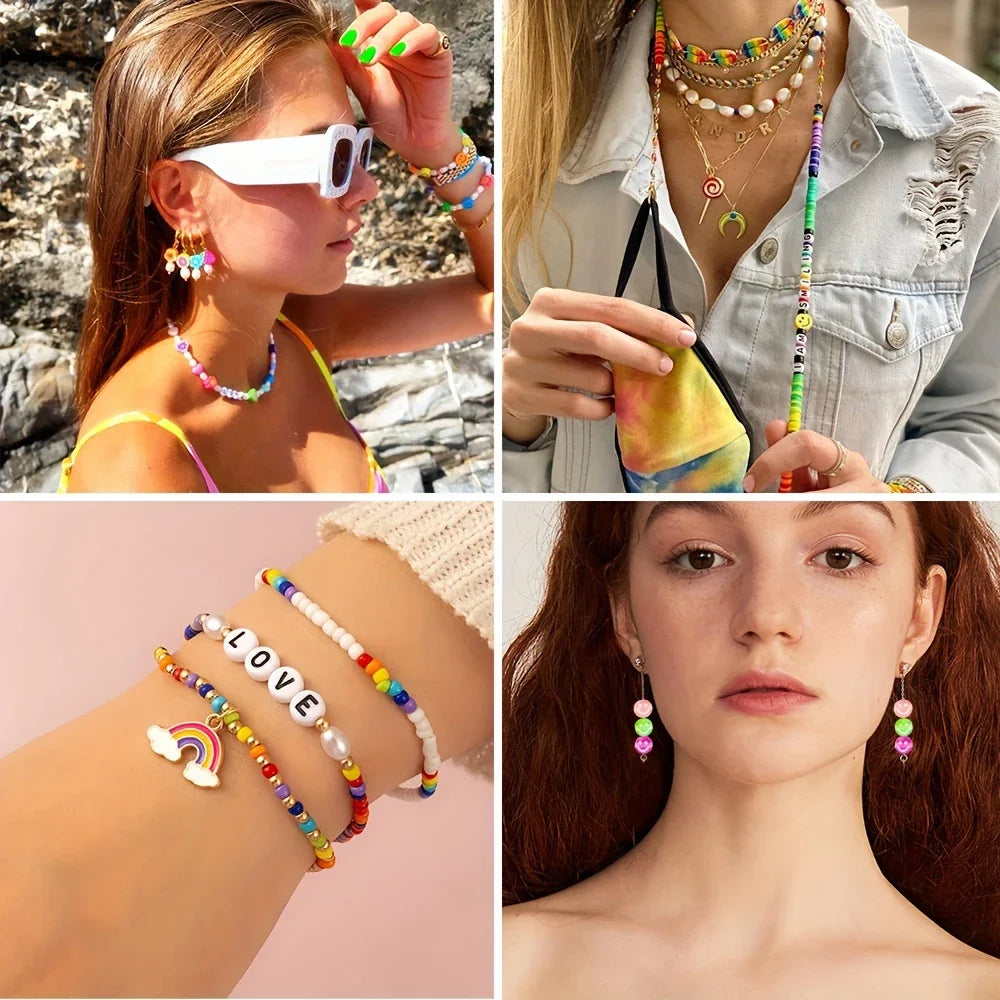Bracelet Making Kit Pony Beads Letter Beads For Jewelry Making DIY Arts Earring