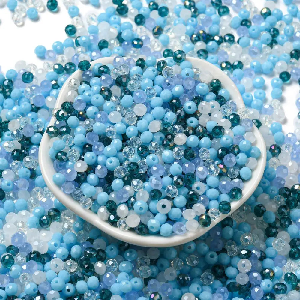 about 60g Faceted Glass Beads 4mm 6mm Rondelle Spacer Loose Beads for Earring Bracelet Necklace Jewelry DIY Craft Making