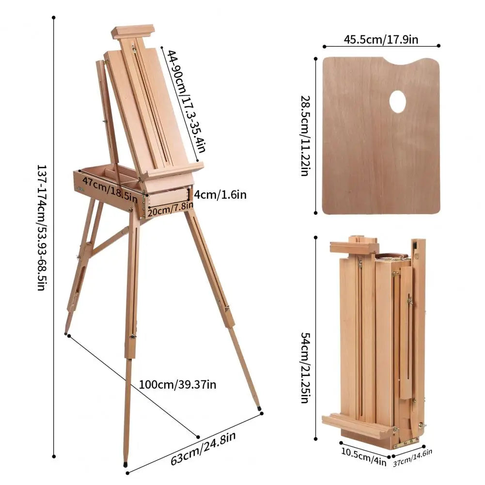 Wooden French Sketchbox Easel Artist Portable Drawing Sketching Board With Drawer Studio Field Sketch Easel For Beginner Adults