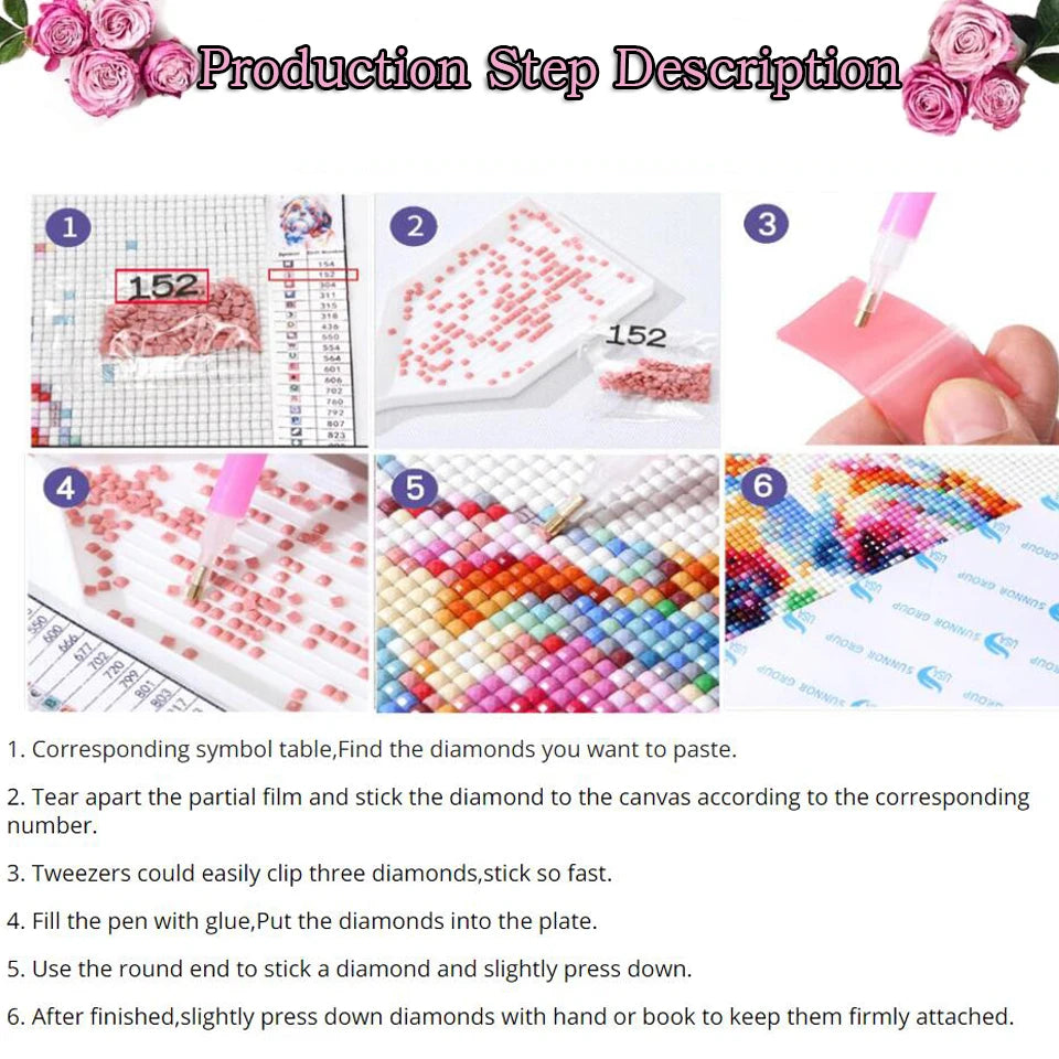 Diamond Painting Art 5D DIY Beautiful Elegant Woman Orchid Flowers Full Square Round Mosaic Rhinestone Handmade Cross Stitch