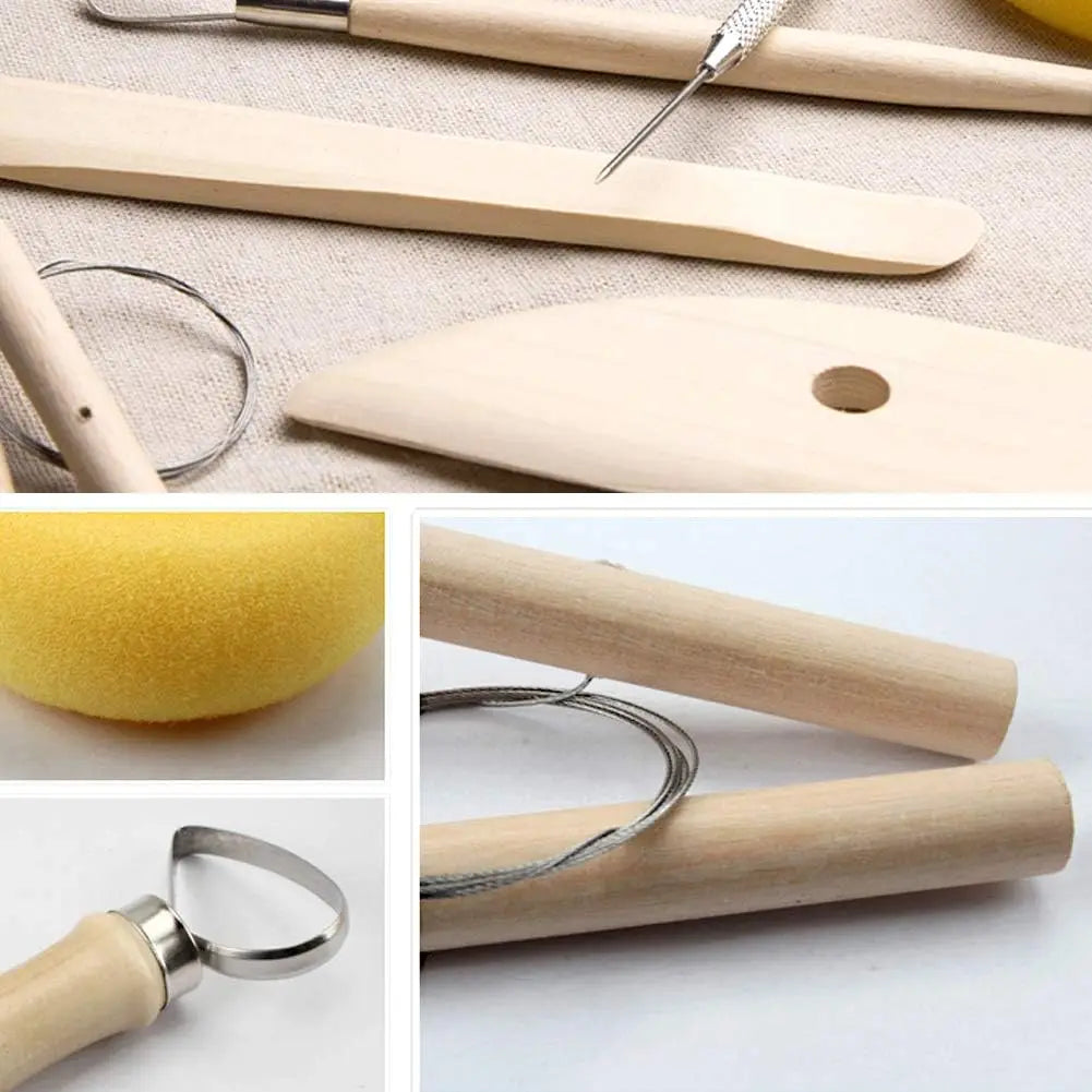 8Pcs/Set Clay Tools DIY Ceramics Molding Tools Wood Knife Pottery Tool Set Clay Sculpting Kits Carving Ceramic Tools Practical