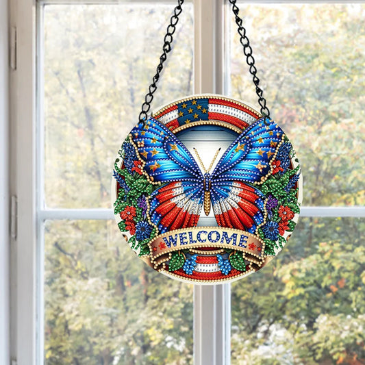 2D/Flat DIY Diamond Art Sun Catcher Rhinestone Diamond Art Window Pendants Diamond Art Pendant Window Hanging Art for Home Decor