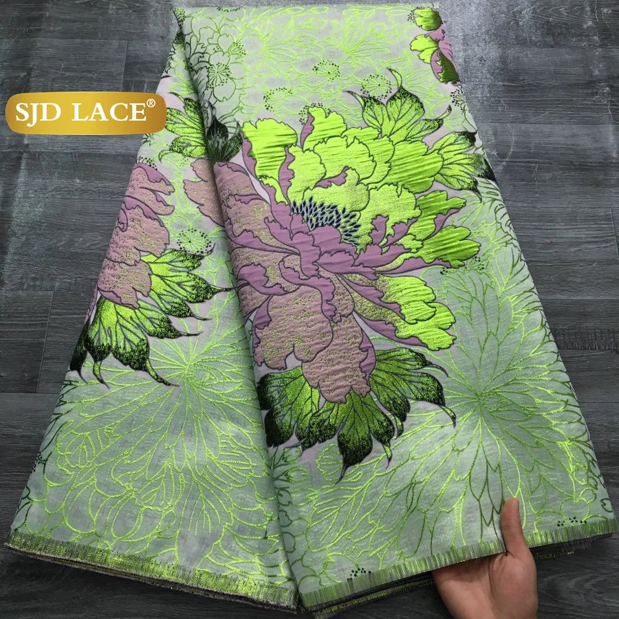 SJD LACE African Brocade Lace Fabrics 2026 High Quality Tulle Damask Nigerian Jacquard French Lace For Sewing Women Dresses 2485
