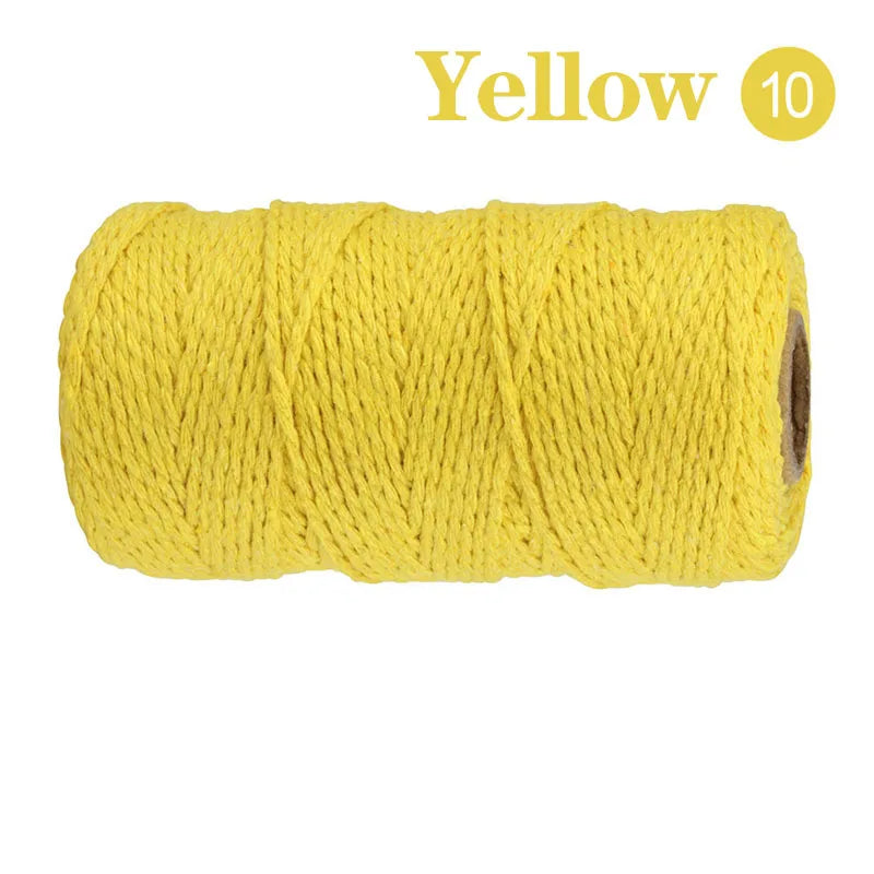 2mm 100M Macrame Cord Rope Cotton Twine Thread String Crafts DIY Sewing Handmade Wall Hangings Bohemia Wedding Party Home 2030