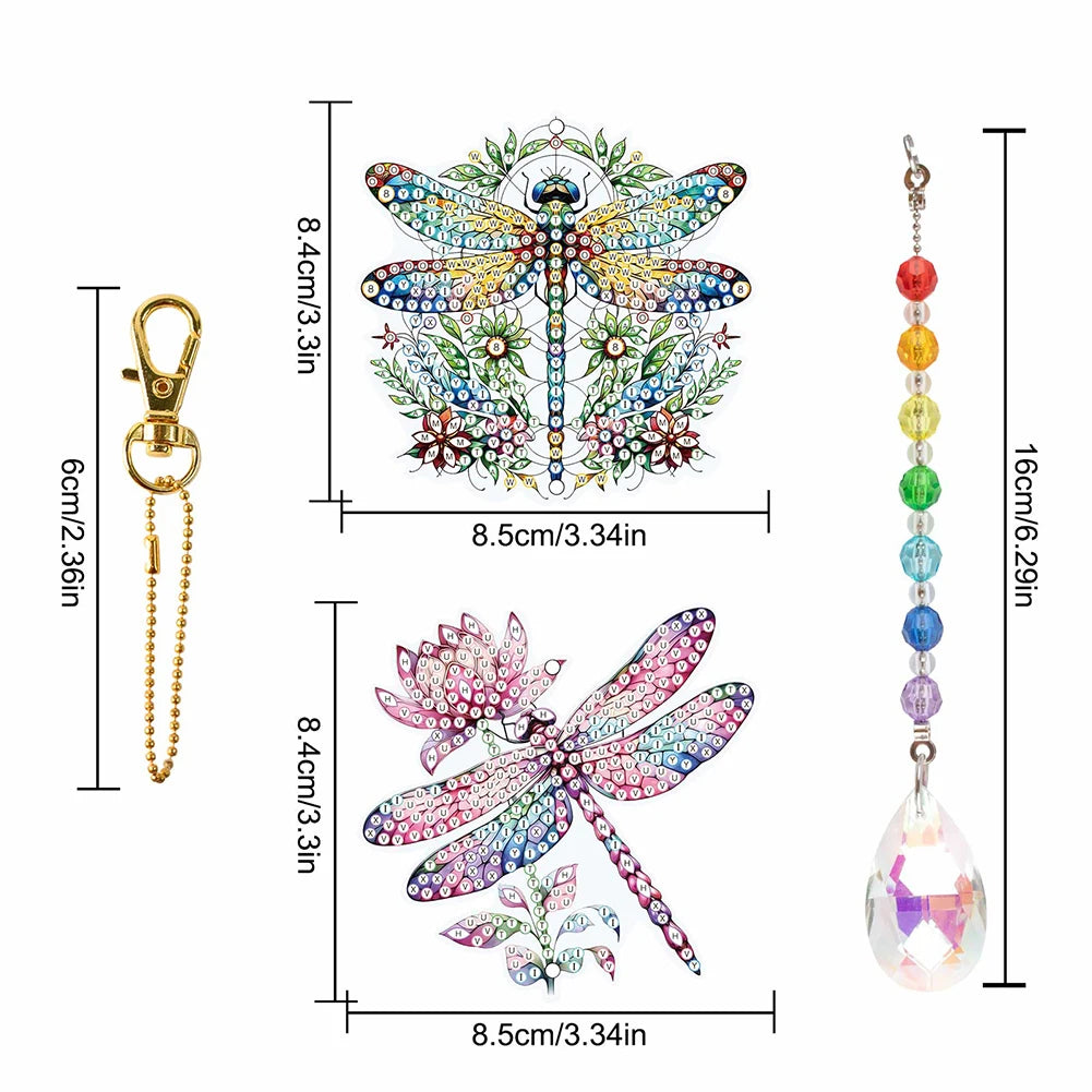 2Pcs Diamond Art Painting Hanging Suncatchers Ornament Diamond Painting Hanging Decor for Home Decor & Gift