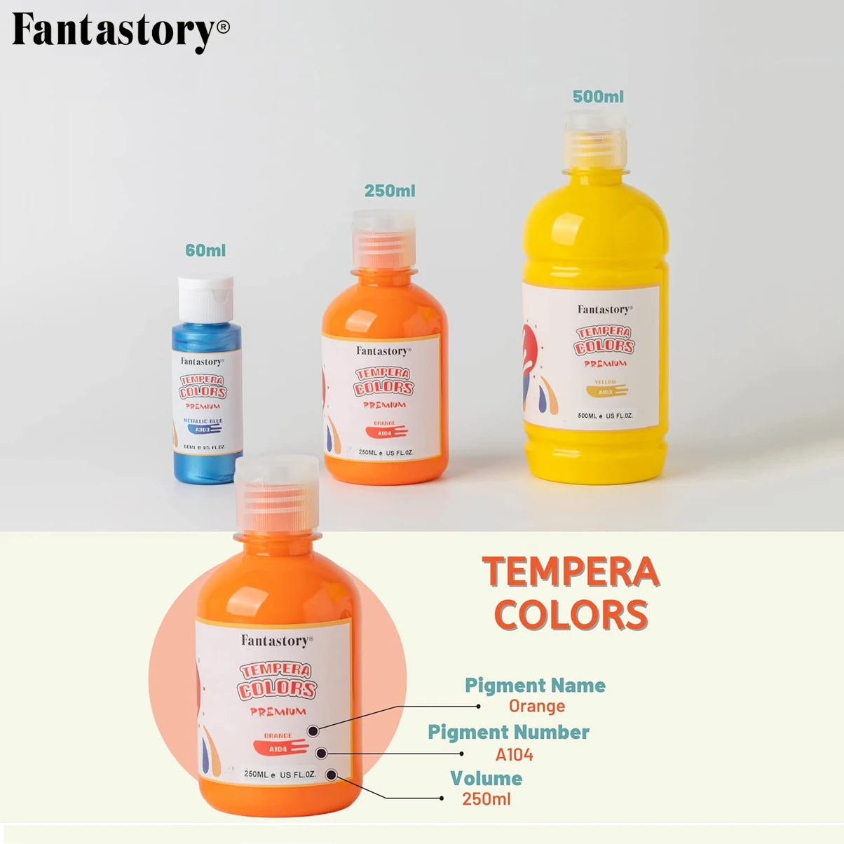 250ml 12 Colors Washable Tempera Paint, Poster Paint Sponge Painting, Non-Toxic Paint Finger Paints Hand Paints Holiday Gifts