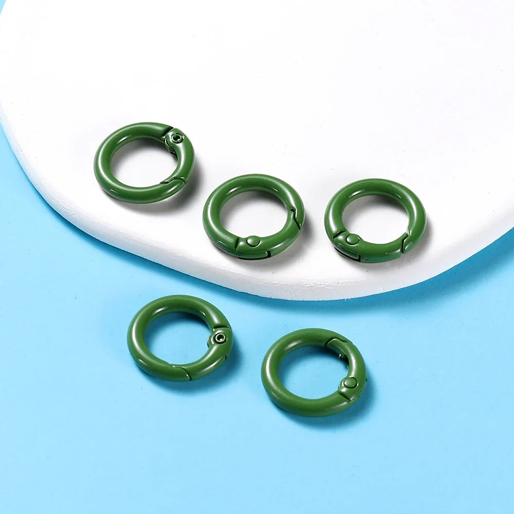 5Pcs/Lot 21 Colors Metal O Ring Spring Clasp Metal O Ring Spring ClaspKeychain Clips Hook Dog Chain DIY Jewelry Buckle Connector