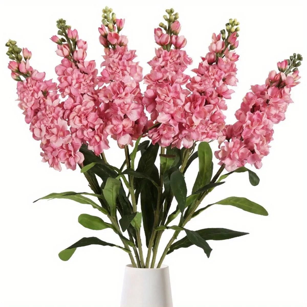 6PCS Artificial Flowers Snapdragon Antirrhinum Flowers 31.50'' Larkspur Fake Flower