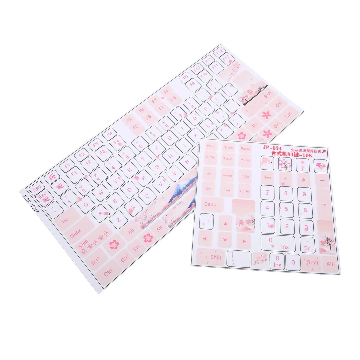 Keycaps Stickers Frosted Wear Resistant Mechanical Keyboard Stickers Clear Beautiful Pattern