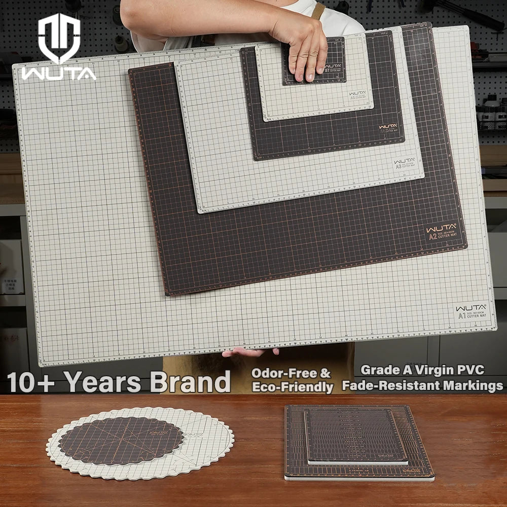 WUTA New Fabric Cutting Mat, Leather Cutting Board A1 A2 A3 A4 A5 Professional Self Healing Quality Double-Sided  Craft Tool Set