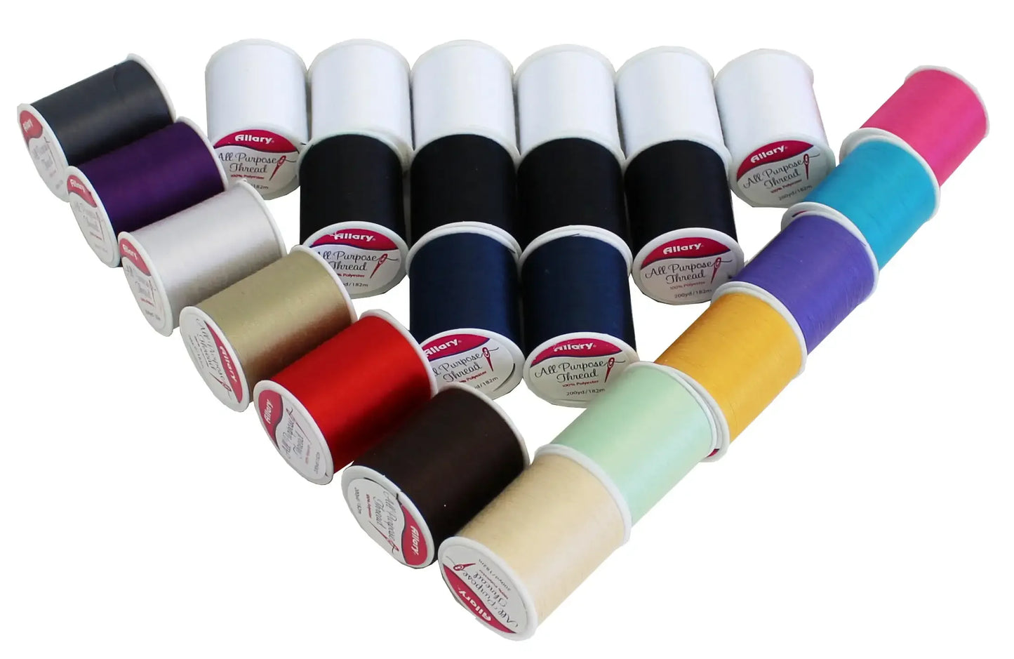 Multi-Color 100% Sewing Thread, Polyester  200 yd (24 Piece)