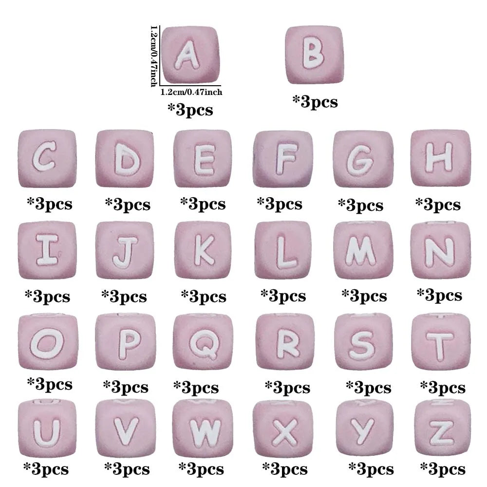 78pcs 12mm Silicone letter beads for DIY Key Chains Necklaces Bracelets Bag Chains Pen Beads Loose Beads Focus Bead
