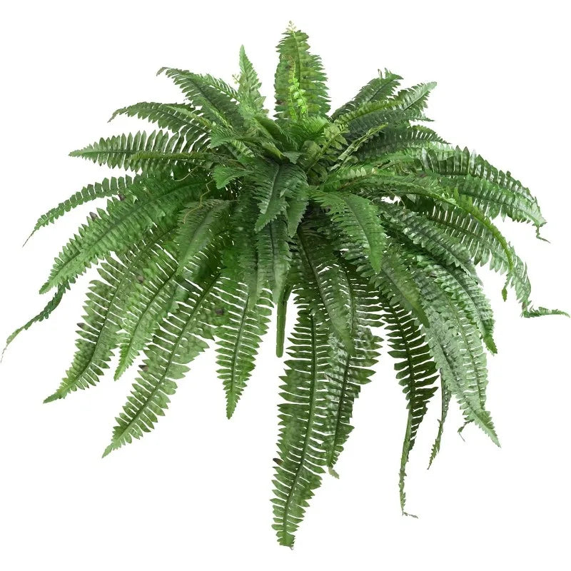 48-in Artificial Boston Fern, Large Hanging 67 Fronds, Faux Fern  L00ks Real