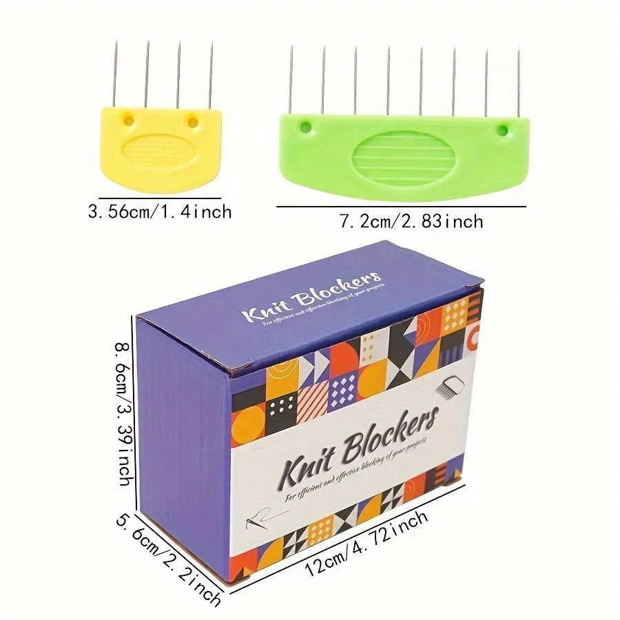 Sweater & Scarf Pinning Block Set - DIY Knitting Tool for Shawl, Cardigan, Blanket - Colorful Knitting Pins with Blocking Board