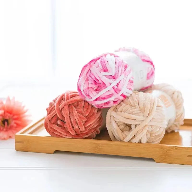 1pcs 100g super soft velvet wool coarse knitted yarn material package hand-woven hat scarf cushion