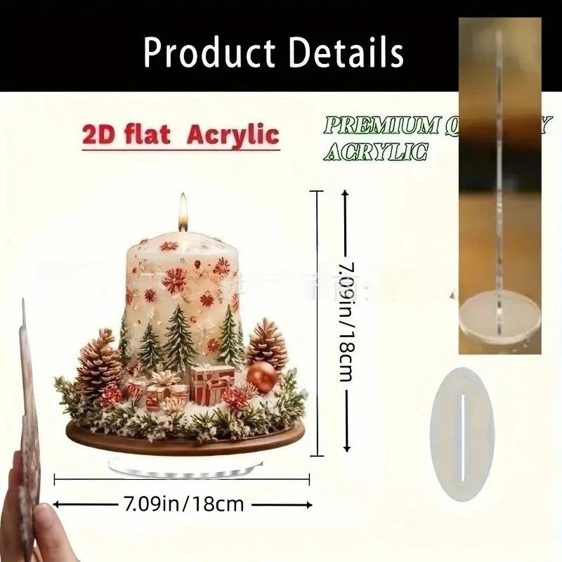 2D Acrylic Santa Claus Sleigh with Reindeer Tabletop Outdoor Decoration for Christmas 2025 Xmas Navidad Party Supplies