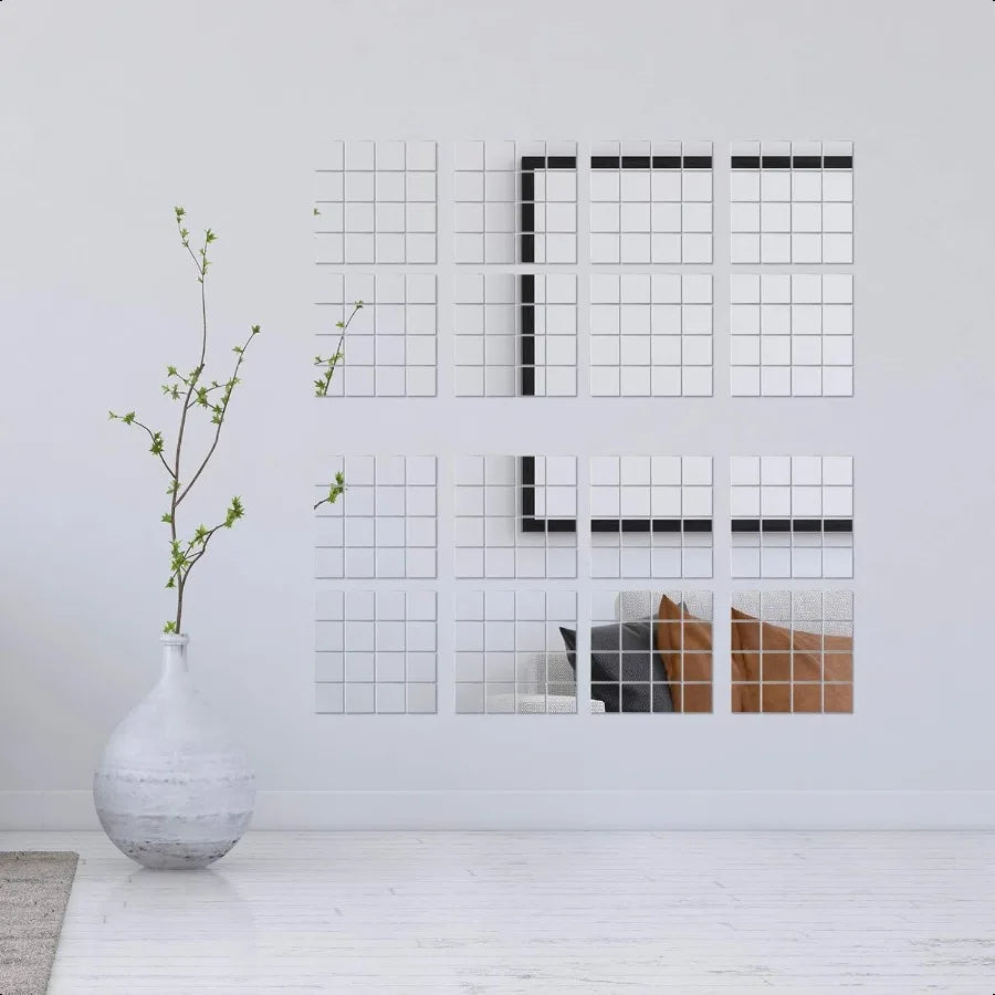 25 Pieces Mini Size Acrylic Square Mirror Adhesive Small Square Mirror Tiles for Crafts and DIY Projects Supplies 25 Pcs