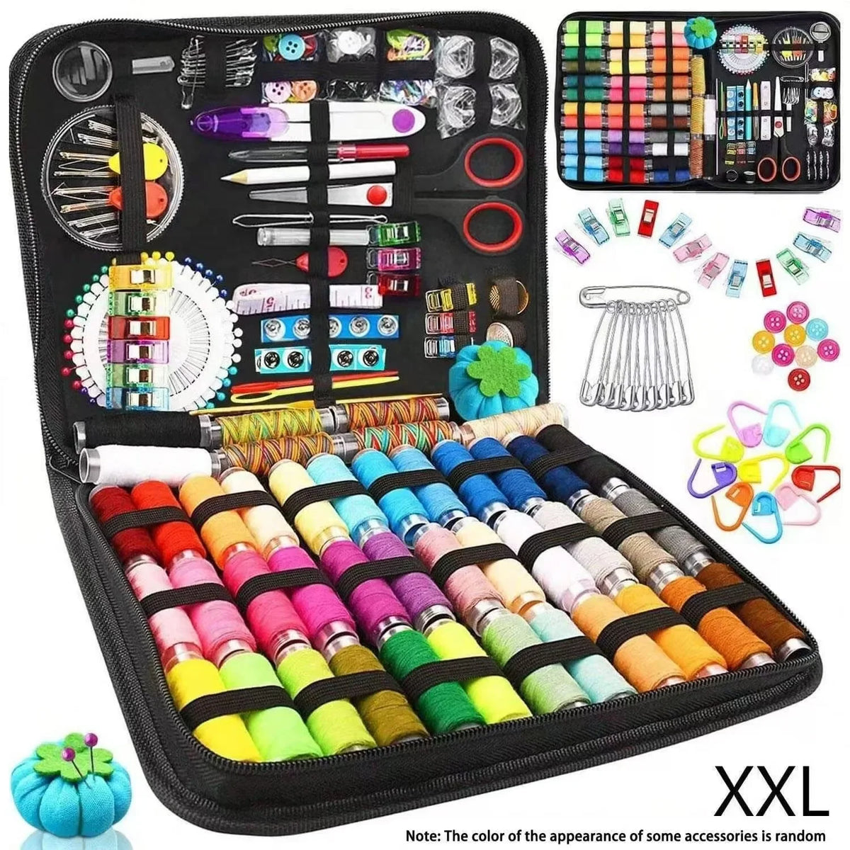 Professional Complete Sewing Kit Set with Threads Needles Scissors Tape Measure for DIY Handcraft Beginner Home Repair