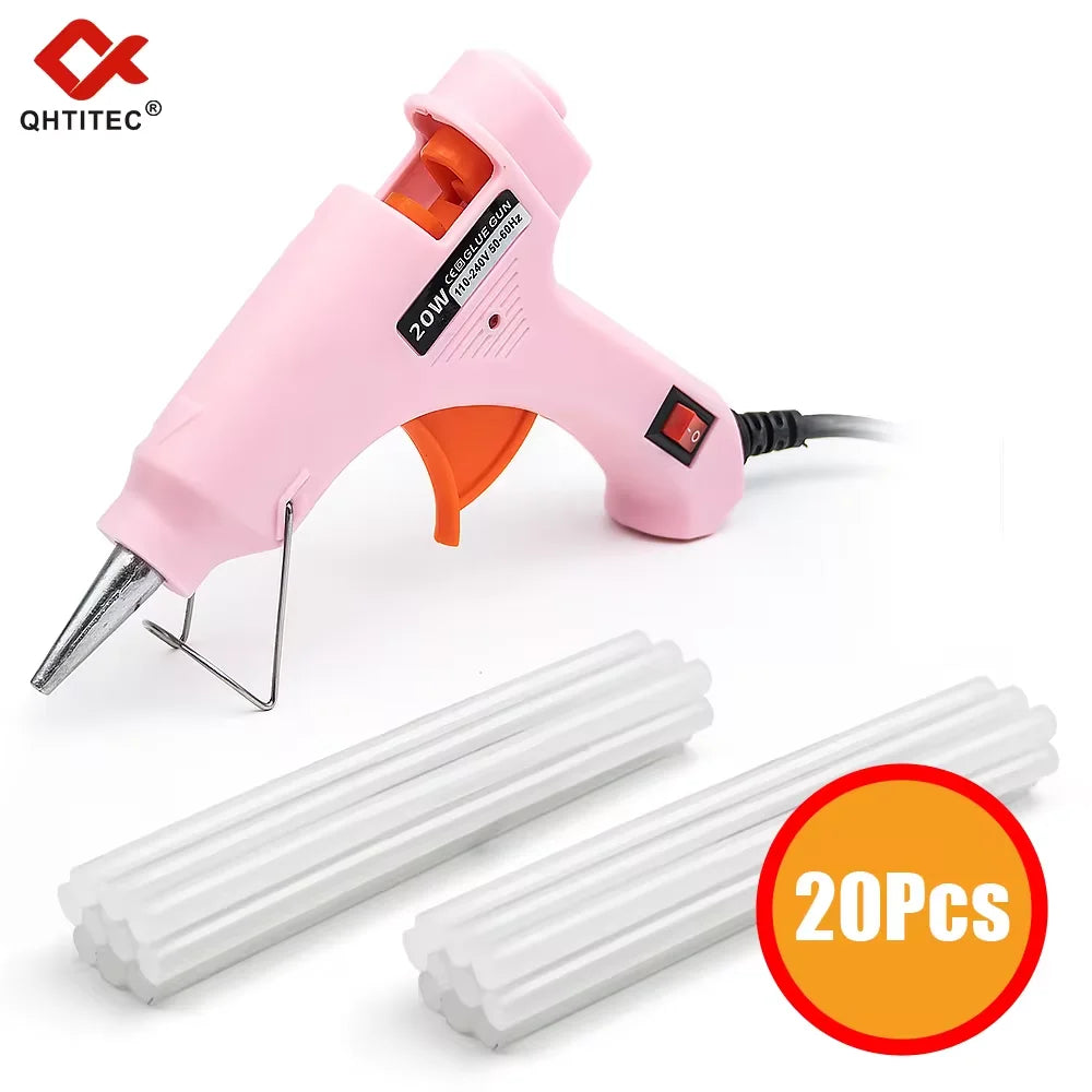 JCD 20W Hot Melt Glue G20un DIY Mini Household Industrial Guns Heat Temperature Electric Repair Tool with 20Pcs 7mm Glue Sticks
