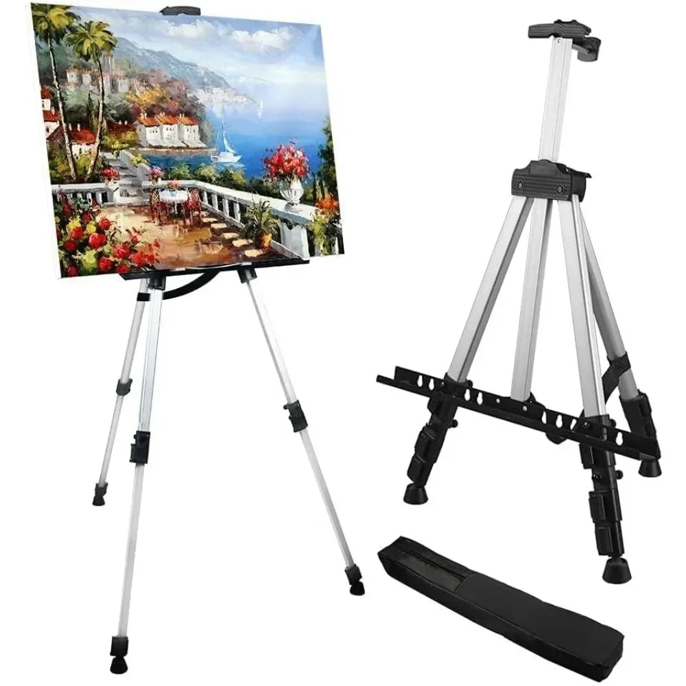 Display logo Adjustable portable easel for painting canvas heights from 17 to 66 inches