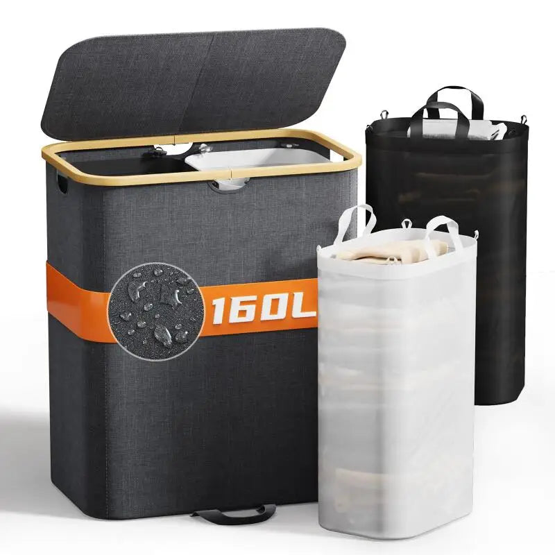 Foldable with lid, detachable double compartment, large capacity Oxford canvas  storage box