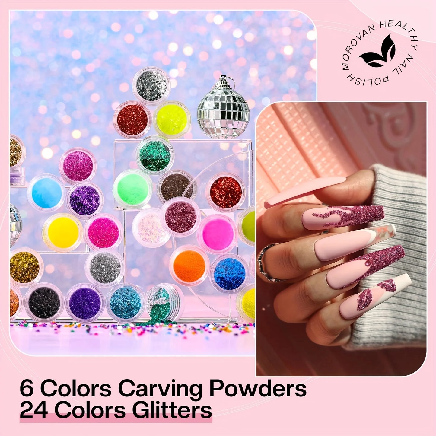Morovan Professional Beginner Acrylic Nail Starter Kit, Convenient All-In-One Kit For Home Salon,