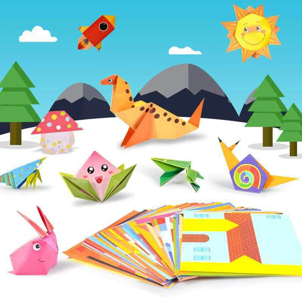 54 Pages Cartoon Animal Origami Handcraft Paper Art Learning Educational Toys for Children