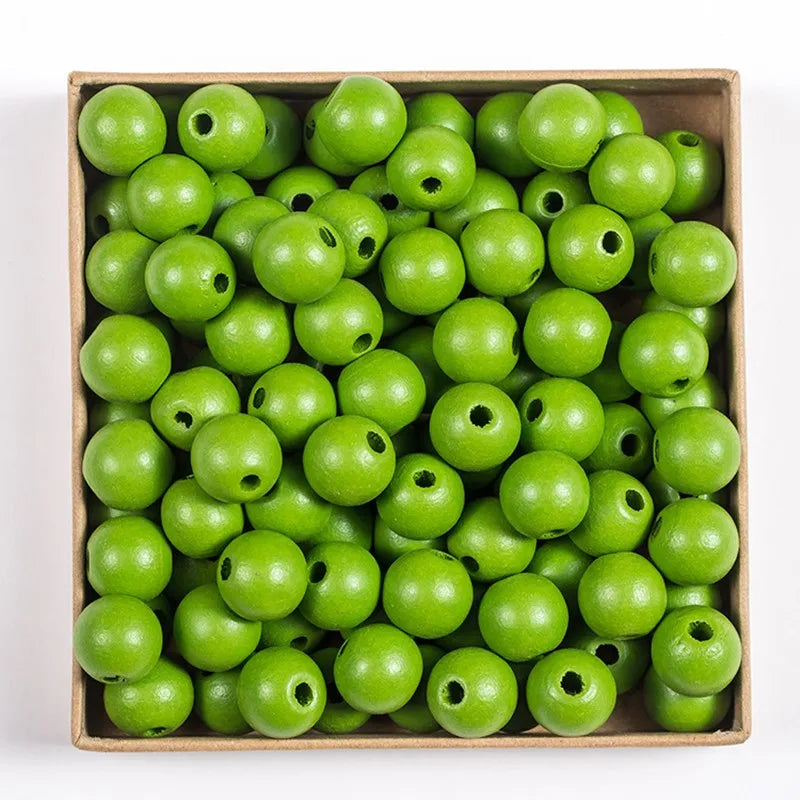 SOMESOOR 50pcs 16mm 0.63IN Natural Wooden Beads Multi Colors Round Shaped DIY Craft Wood Bracelet Necklaces Jewelry Accessories