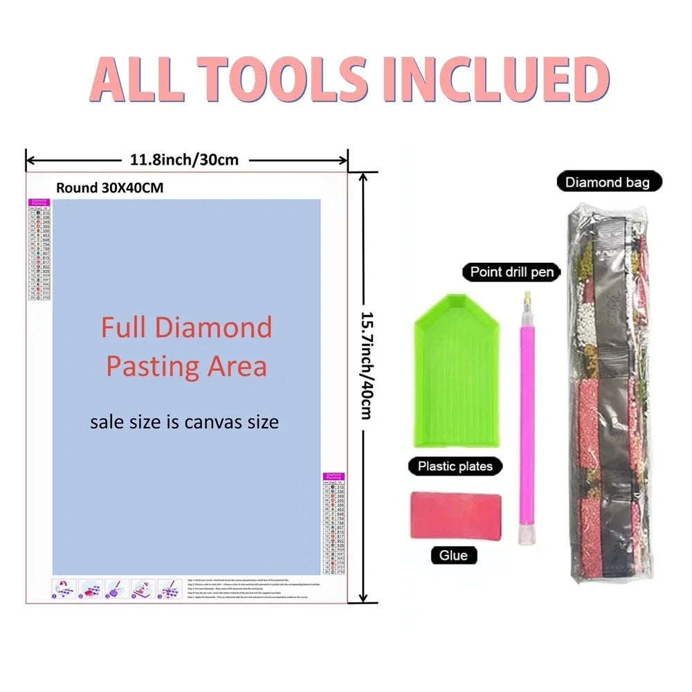 5D Diamond Painting, Dark Series Adult DIY Full Diamond Art Handmade Set, Synthetic Gemstone Home Wall Decoration