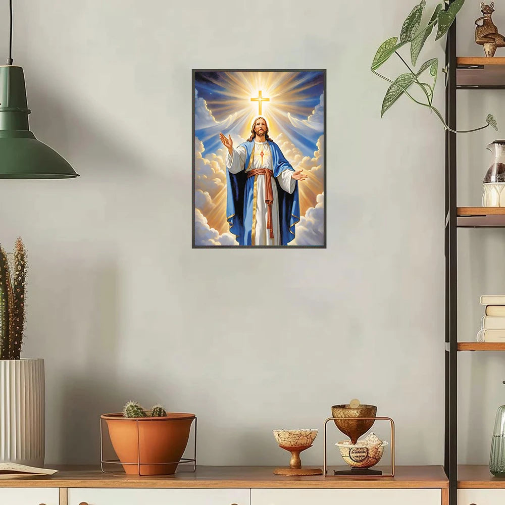 Jesus Christ Cross Diamond Painting Kit 5D DIY Diamond Embroidery Cross Stitch Handmade Art Gift Crafts Home Decor Gift