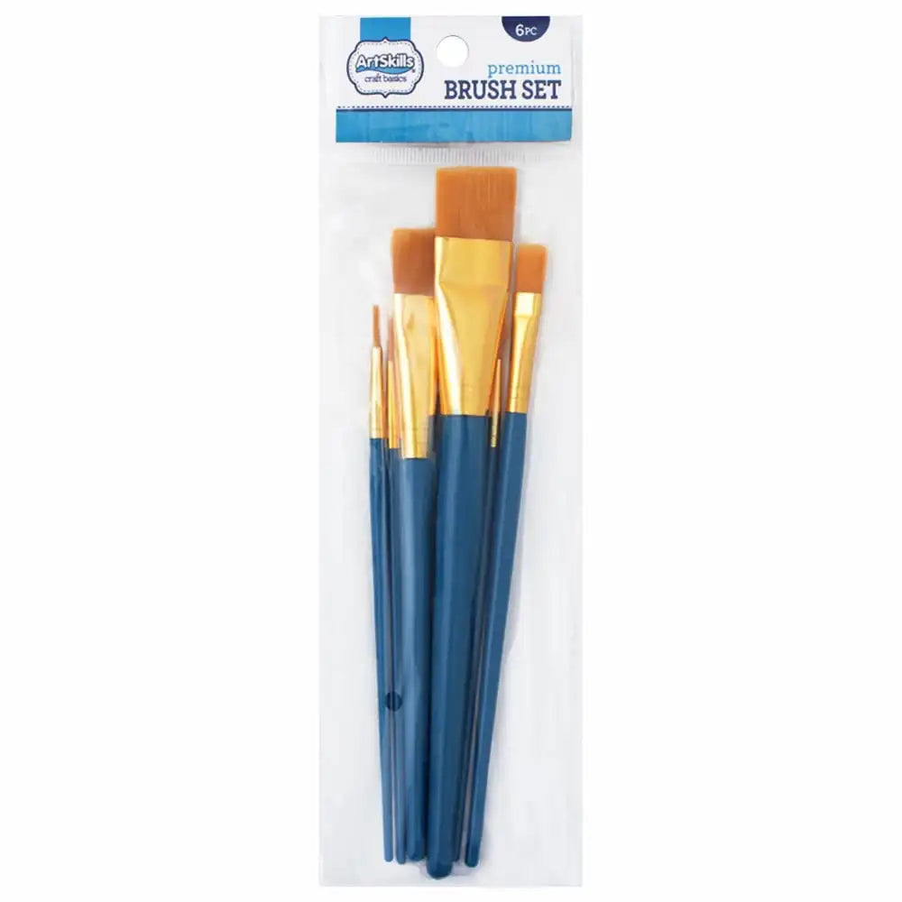 ArtSkills Premium Artist Paint Brush Set for Crafts, Acrylic, Watercolor and Oil, 6Pc