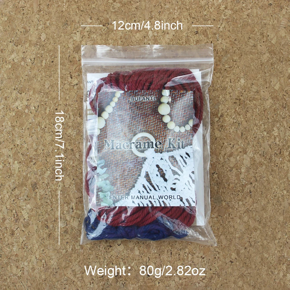 Handmade Knitting Mini Tapestry Macrame Kit With Tutorial for Beginner DIY Tassel Tapestries For Home Wall Decoration Woven Kit