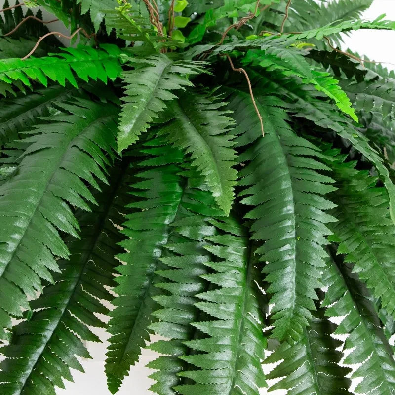 48-in Artificial Boston Fern, Large Hanging 67 Fronds, Faux Fern  L00ks Real