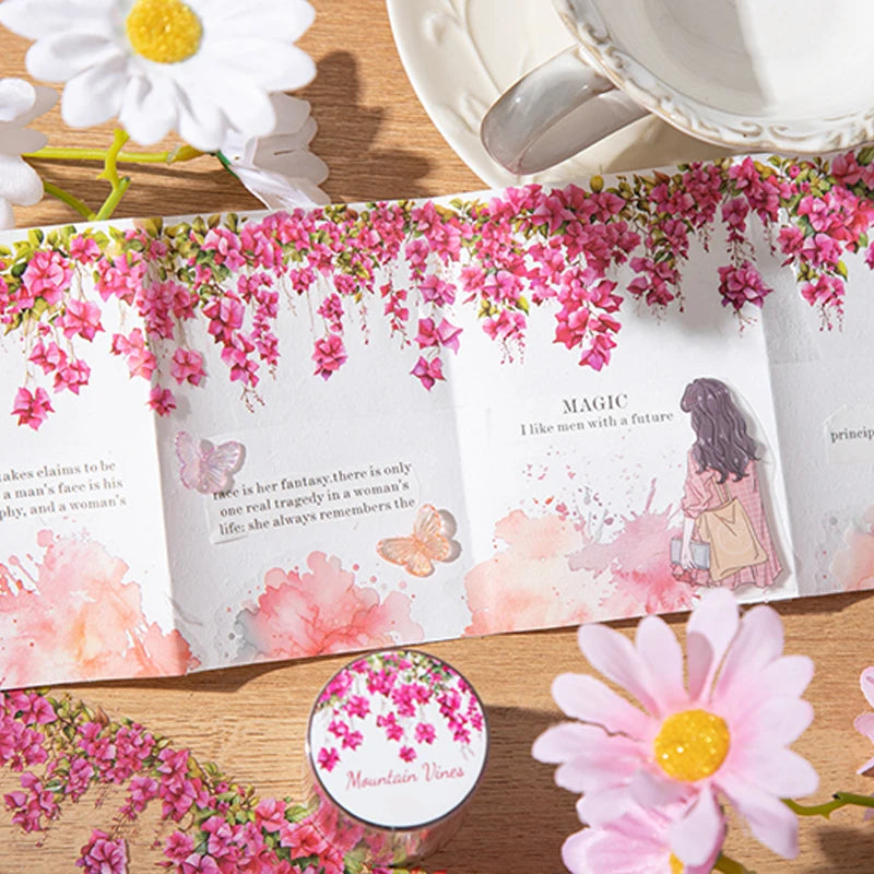 ,Flower, Branch, Leaf, Vine Theme Tape, Scrapbook, Photo Frame, Diary, Decorative Sticker Tape 200cm/roll,