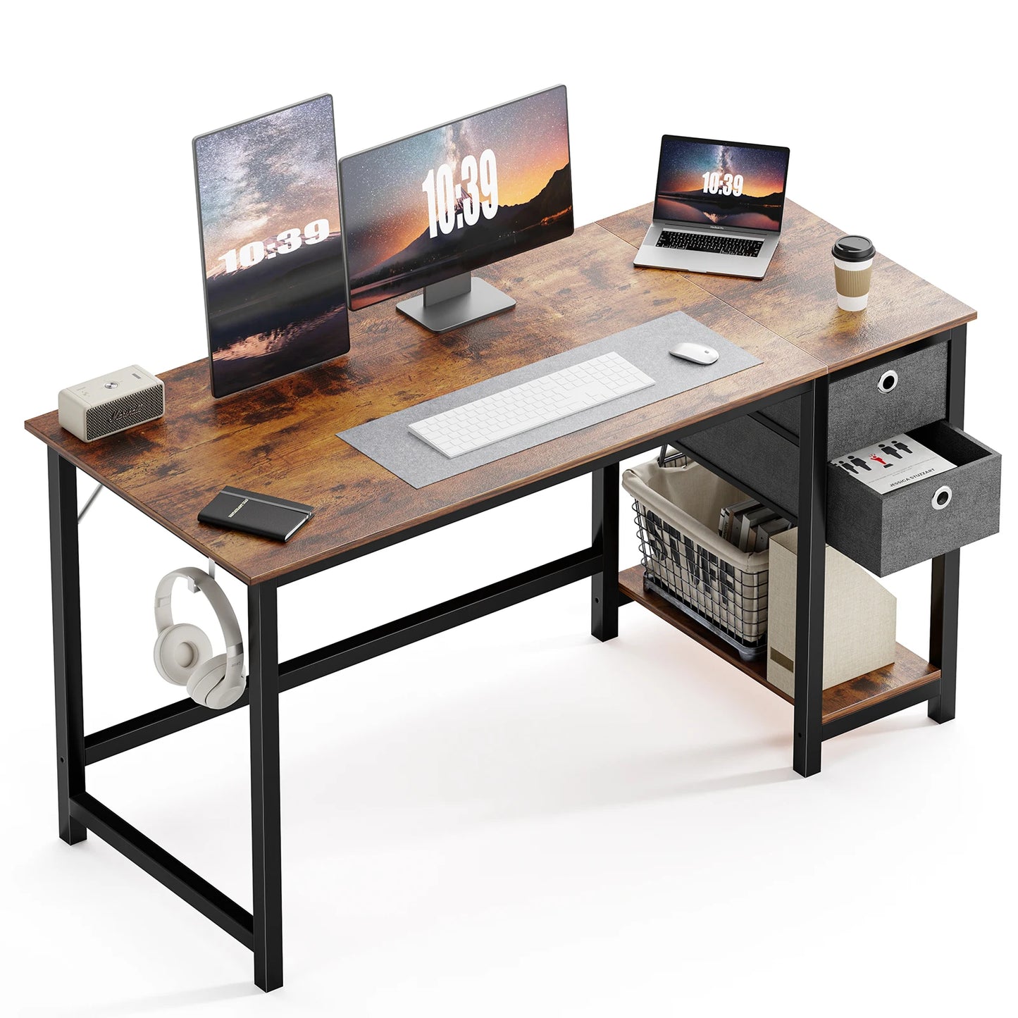 JHK Computer Desk With Drawers