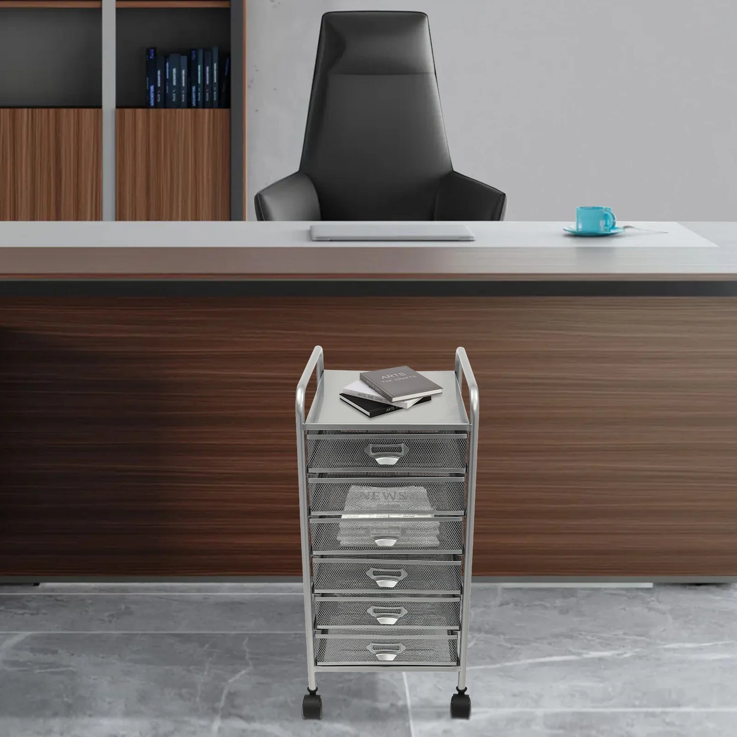 Rolling Cart Assemble Mesh Slim Storage File Cabinet with 6 Drawers & Wheels Craft Organizer for Makeup, Kitchen,Office Supplies