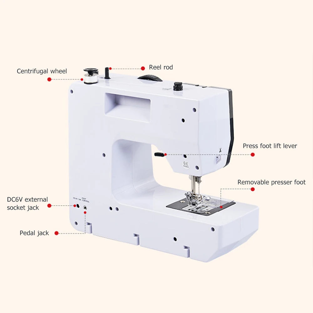 Portable Sewing Machine for Beginners Electric  White