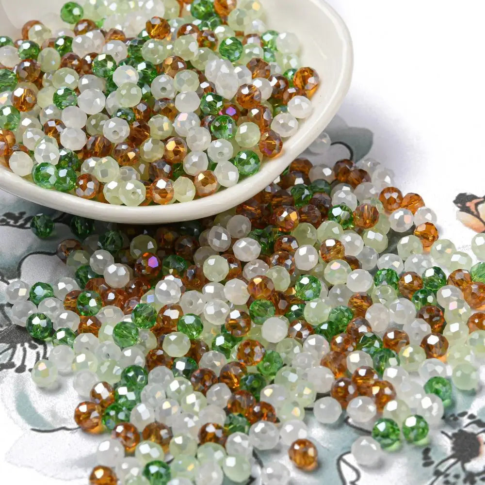 about 60g Faceted Glass Beads 4mm 6mm Rondelle Spacer Loose Beads for Earring Bracelet Necklace Jewelry DIY Craft Making