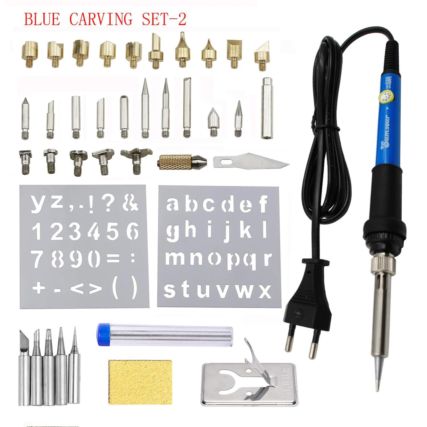 Wood Burning Carving Pyrography Pen Kit Adjustable Temperature Electric Soldering Iron Welding Wood Embossing Burning Tool